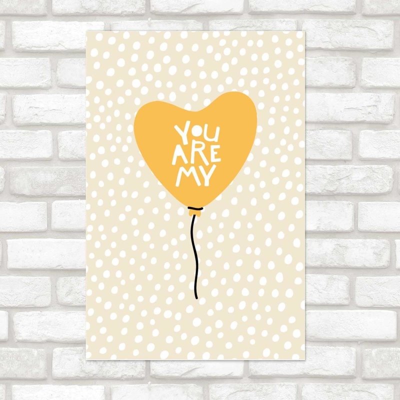 Poster Decorativo Balão Amrelo Você é Meu N07216 - Papel na Parede