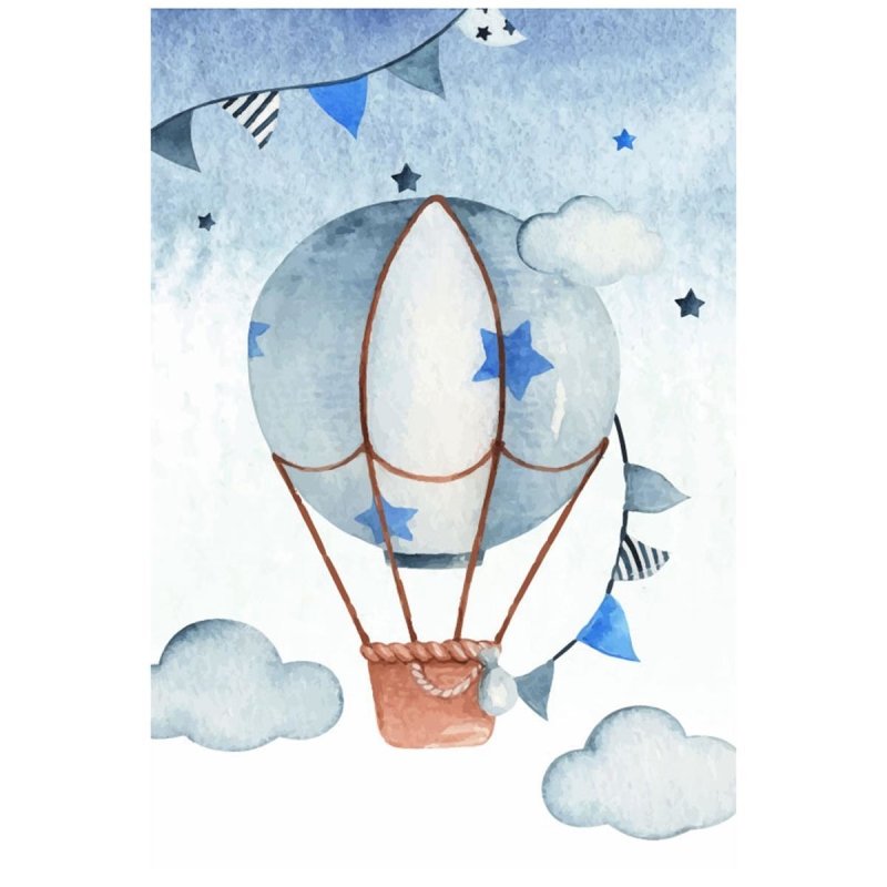 Poster Decorativo Balão de Ar Quente Aquarela N07258 - Papel na Parede