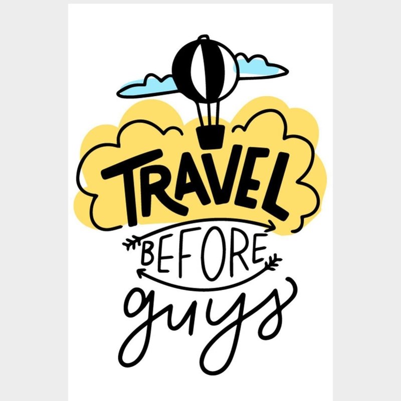 Poster Decorativo Balão Travel Before Guys N07262 - Papel na Parede