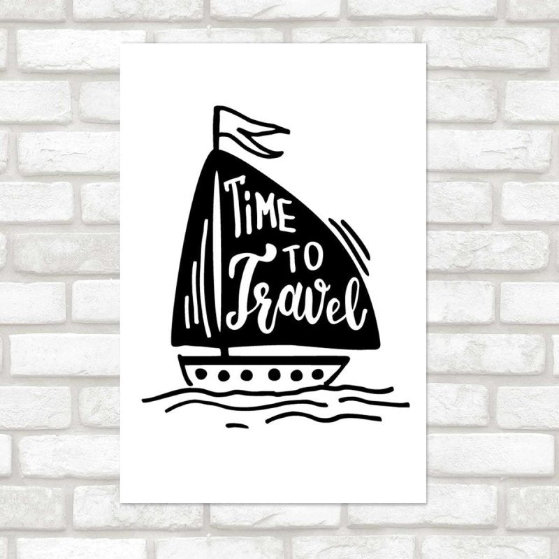 Poster Decorativo Barco Time to Travel N07293 - Papel na Parede