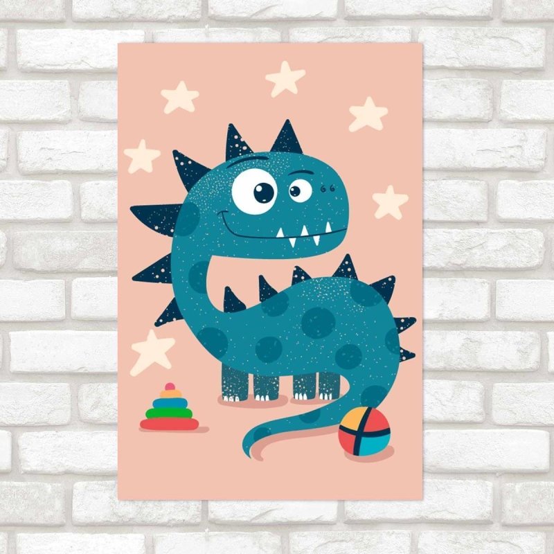 Poster Decorativo Bebê Dinossauro N09273 - Papel na Parede