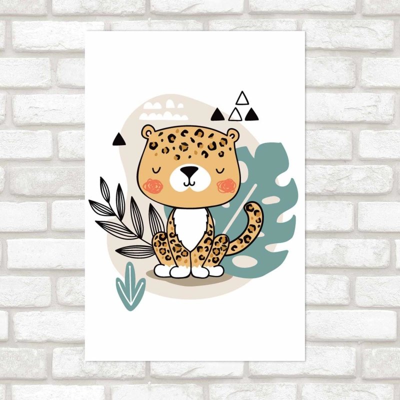 Poster Decorativo Bebê Onça N09264 - Papel na Parede