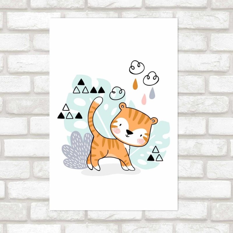 Poster Decorativo Bebê Tigre N09257 - Papel na Parede