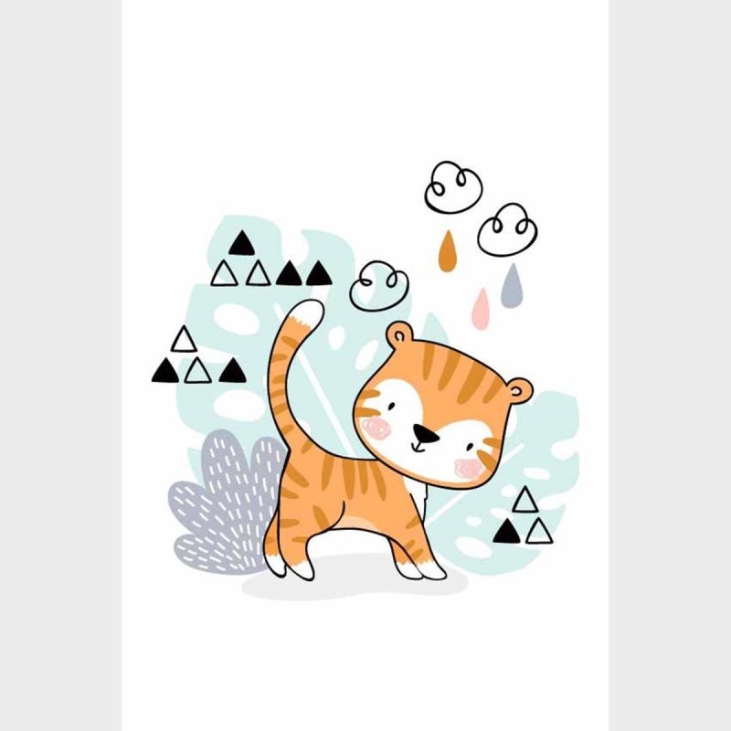 Poster Decorativo Bebê Tigre N09257 - Papel na Parede