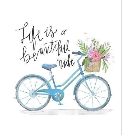 Poster Decorativo Bicicleta Frase Flor 35621 - Papel na Parede