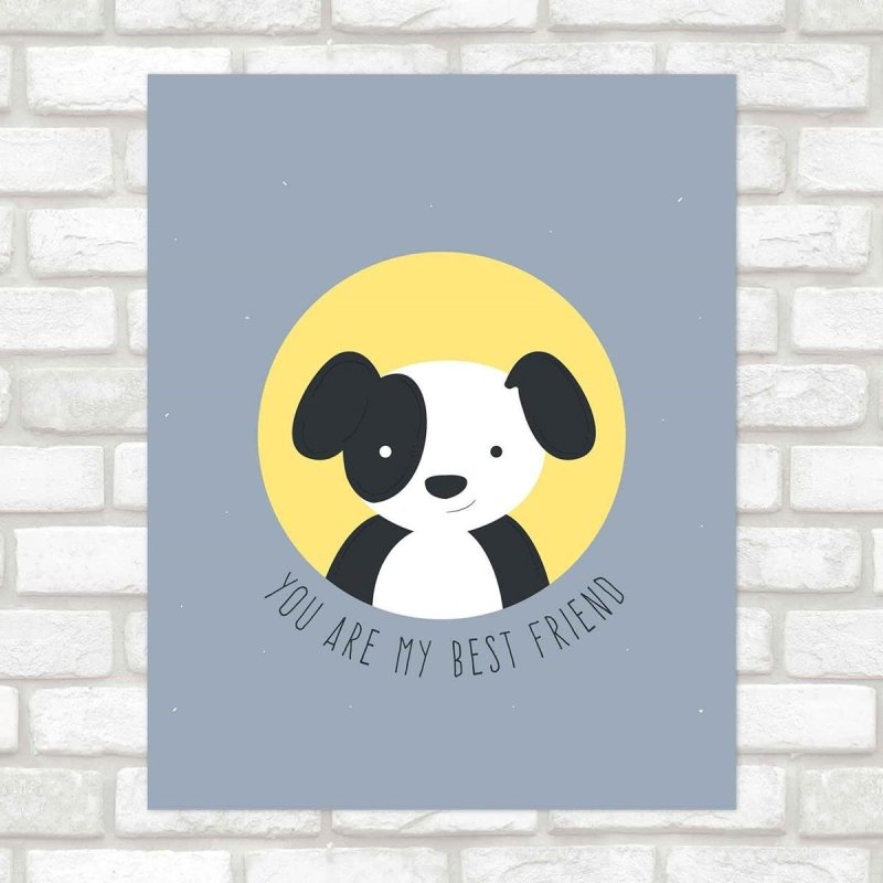 Poster Decorativo cachorro Best Friend PA062 - Papel na Parede