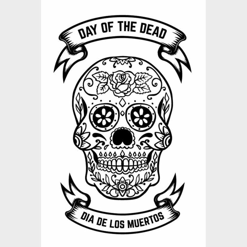 Poster Decorativo Caveira Dia De Los Muertos N09240 - Papel na Parede