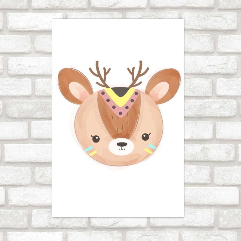 Poster Decorativo Cervo Índio Infantil N08061 - Papel na Parede