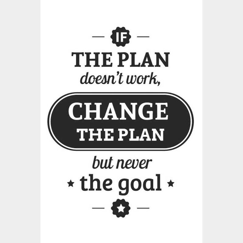 Poster Decorativo Change The Plan But Never the Goal N08290 - Papel na Parede