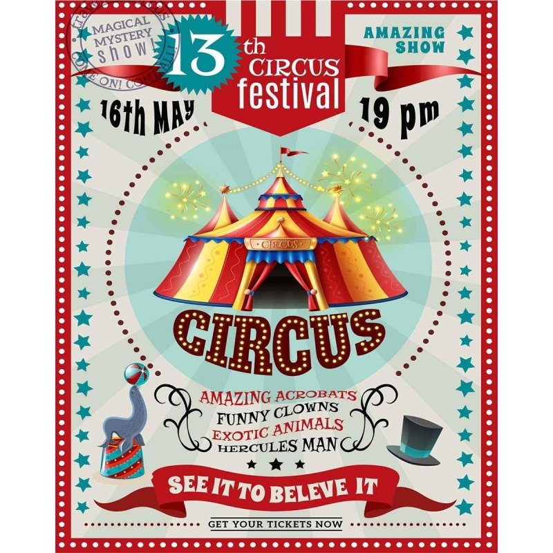 Poster Decorativo circo infantil PA016 - Papel na Parede