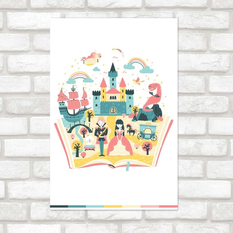 Poster Decorativo Conto de Fadas Livro N07202 - Papel na Parede