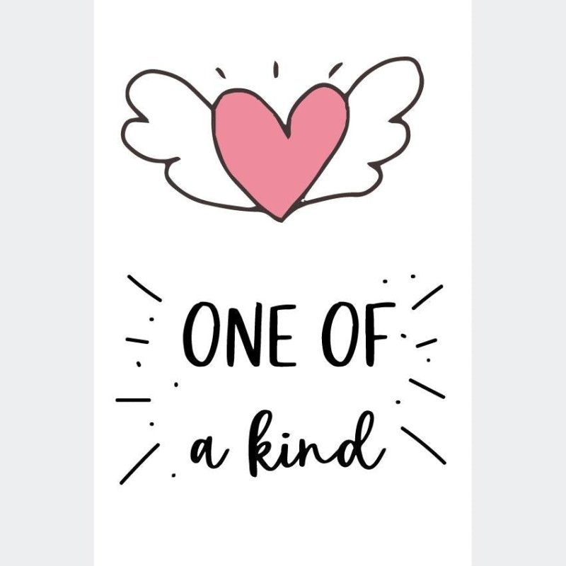 Poster Decorativo Coração Alado One of a Kind N07230 - Papel na Parede