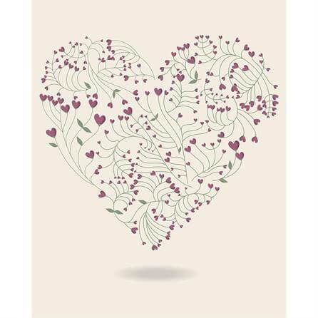 Poster Decorativo Coração Floral 160706906 - Papel na Parede