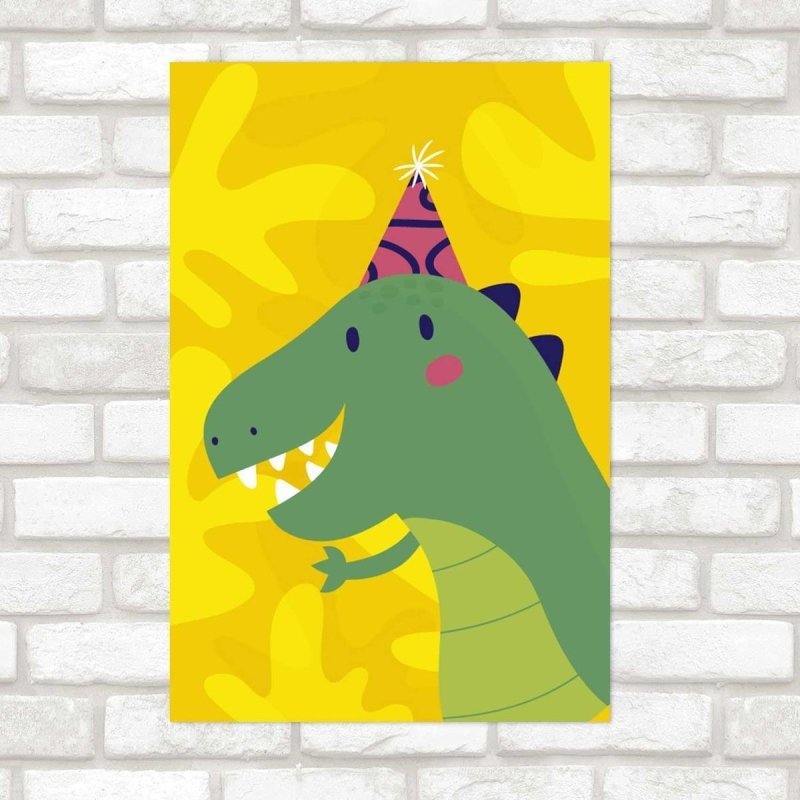 Poster Decorativo Dinossauro Aniversário N09293 - Papel na Parede