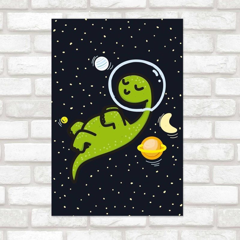 Poster Decorativo Dinossauro Astronauta N010229 - Papel na Parede