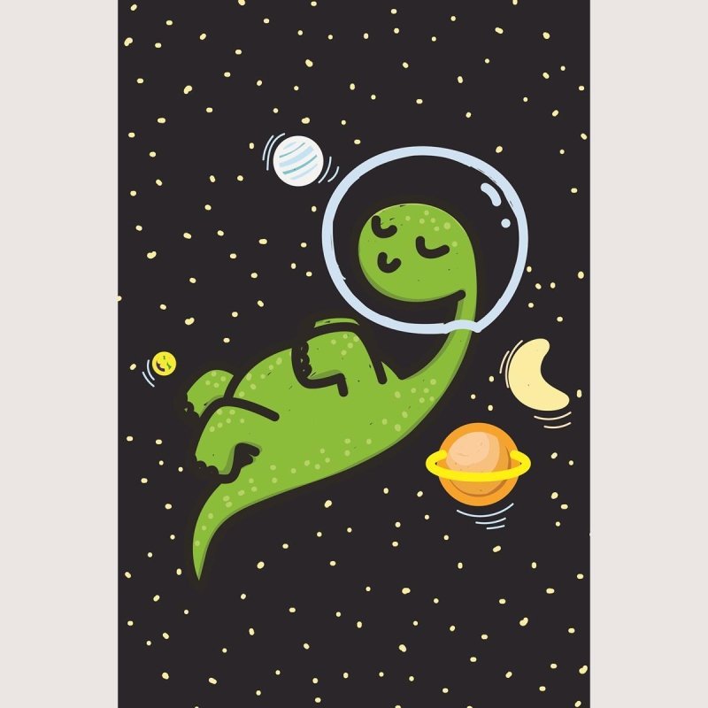 Poster Decorativo Dinossauro Astronauta N010229 - Papel na Parede