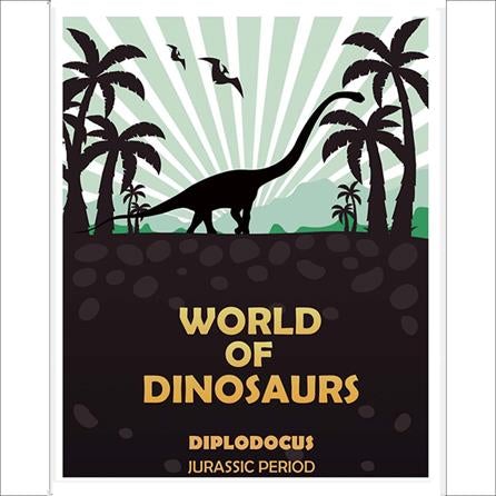 Poster Decorativo Dinossauro Geek 1330 - Papel na Parede