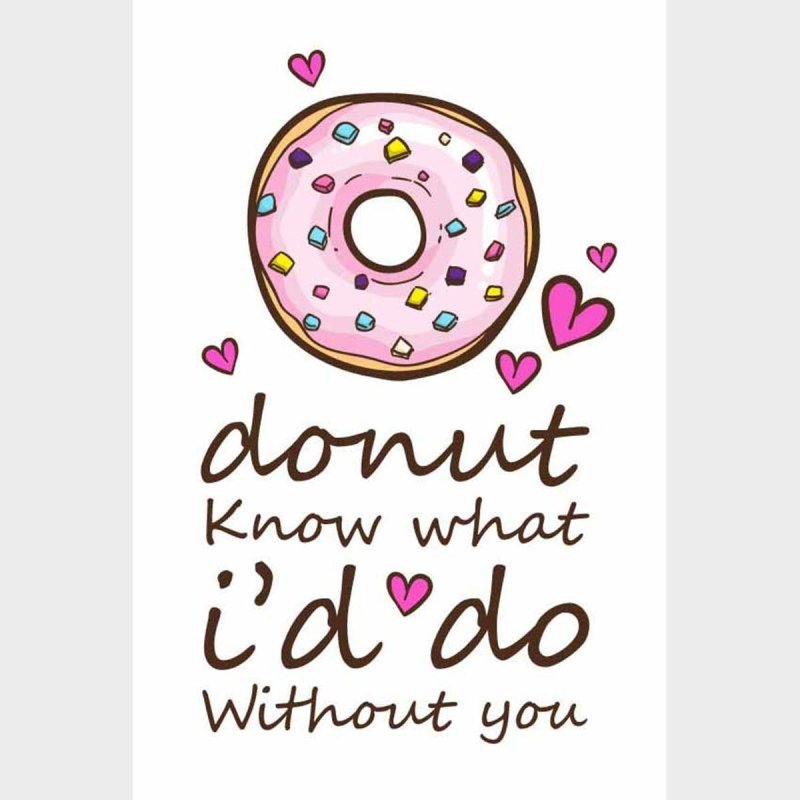 Poster Decorativo Donut E Corações N09242 - Papel na Parede
