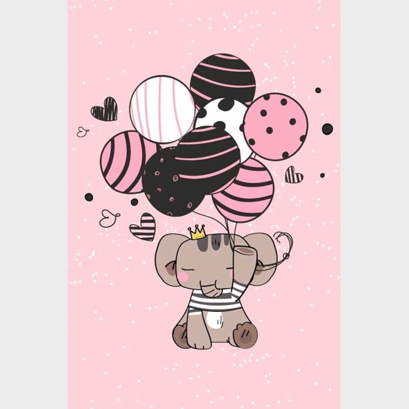 Poster Decorativo Elefante Com Balões N09269 - Papel na Parede