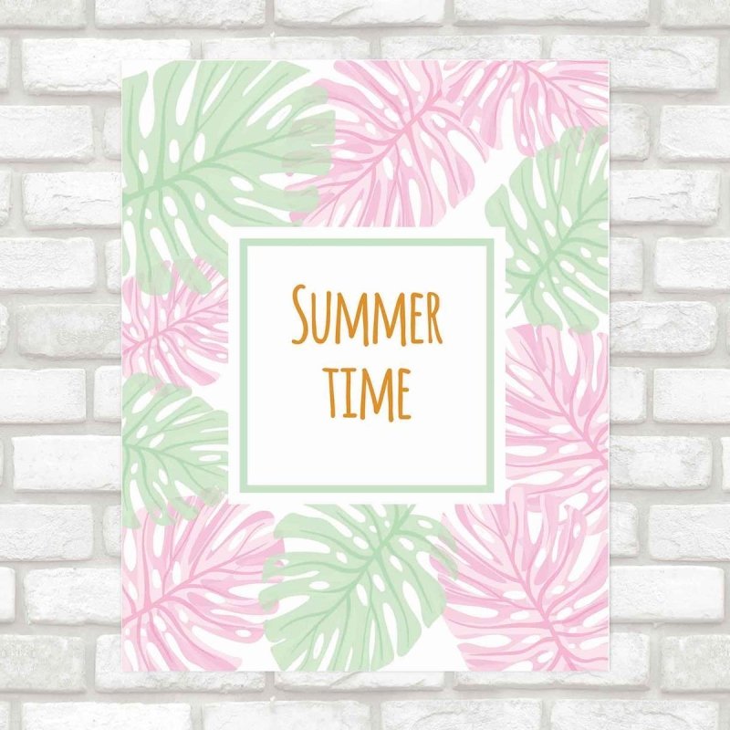 Poster Decorativo Enjoy Summer Folhas PA065 - Papel na Parede