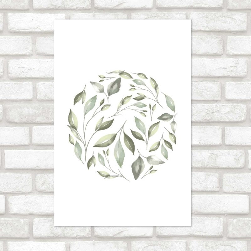 Poster Decorativo Esfera de folhas N08286 - Papel na Parede