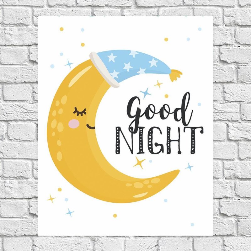 Poster Decorativo Estrela Céu Lua 84445 - Papel na Parede