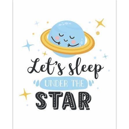 Poster Decorativo Estrela Céu Lua Planeta 84441 - Papel na Parede