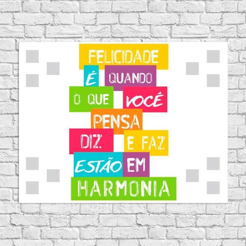 Poster Decorativo Felicidade 017 - Papel na Parede