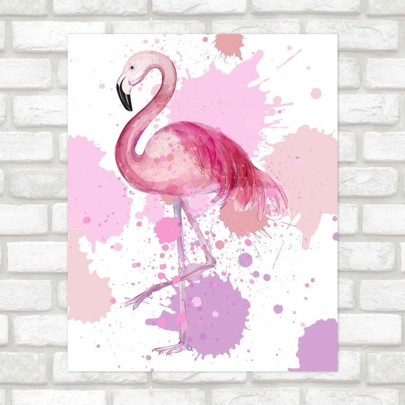 Poster Decorativo Flamingo artístico PA013 - Papel na Parede