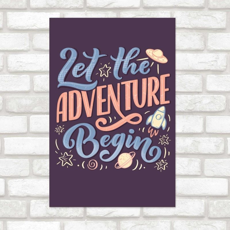 Poster Decorativo Foguete Let the Adventure Begin N07275 - Papel na Parede