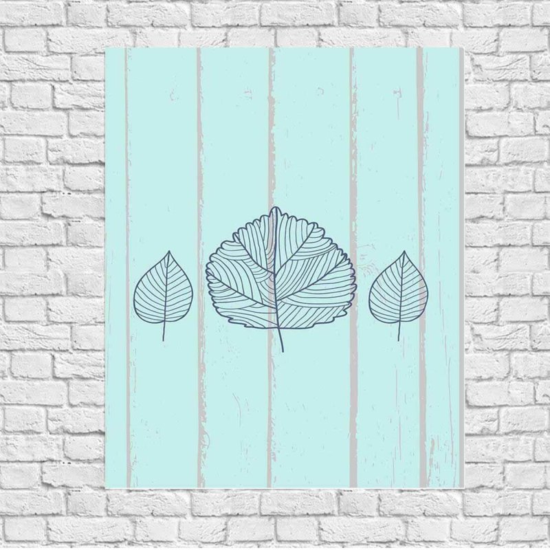 Poster Decorativo Folhas Natureza Listrado 6543513215 - Papel na Parede