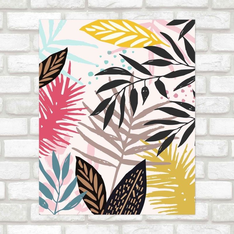 Poster Decorativo folhas PA0107 - Papel na Parede