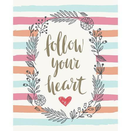 Poster Decorativo Follow your heart 2543 - Papel na Parede