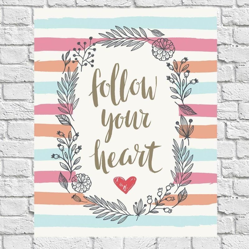 Poster Decorativo Follow your heart 2543 - Papel na Parede