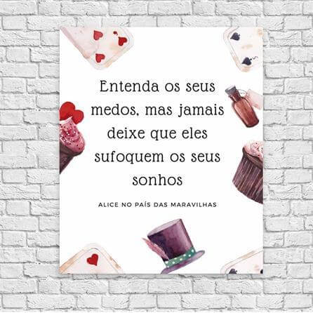 Poster Decorativo Frase Alice História 17080 - Papel na Parede