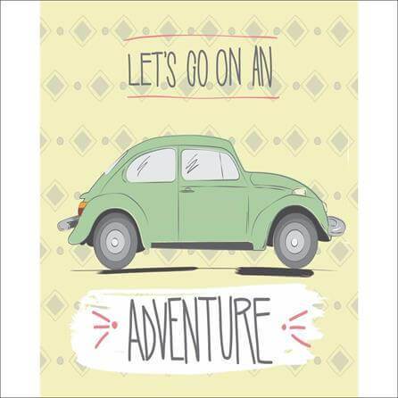 Poster Decorativo Fusca Verde 102040 - Papel na Parede