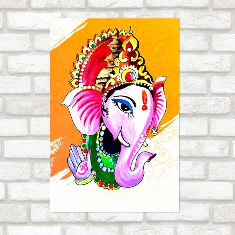 Poster Decorativo Ganesha Em Aquarela N09291 - Papel na Parede