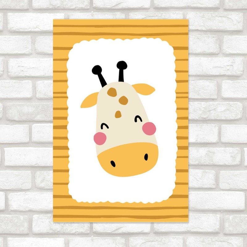 Poster Decorativo Girafa Minimalista N07209 - Papel na Parede