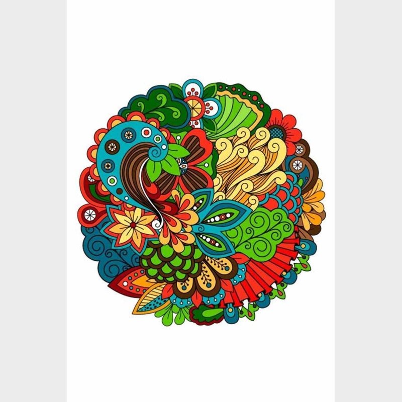 Poster Decorativo Indiano Abstrato Colorido N09277 - Papel na Parede