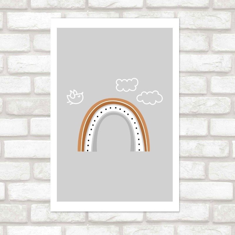 Poster Decorativo Infantil Arco Íris Neutro N016092 - Papel na Parede