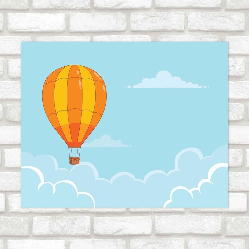 Poster Decorativo infantil balão nuvens PA025 - Papel na Parede