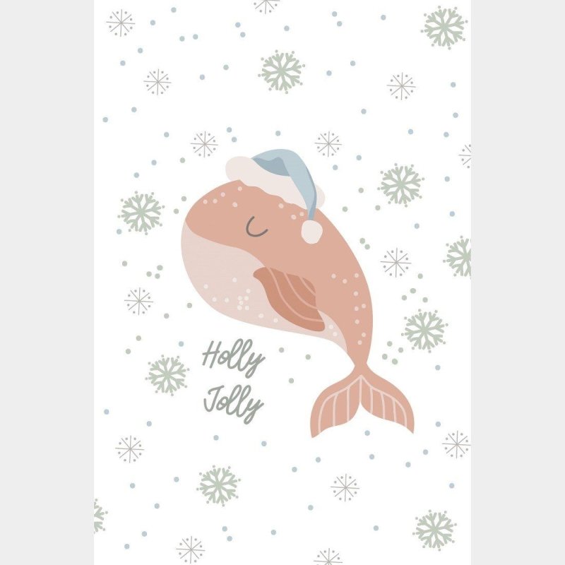 Poster Decorativo Infantil Baleia Inverno N015256 - Papel na Parede