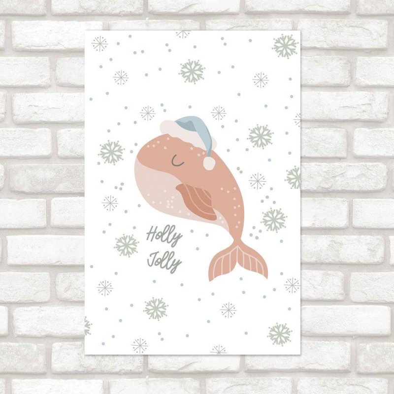 Poster Decorativo Infantil Baleia Inverno N015256 - Papel na Parede