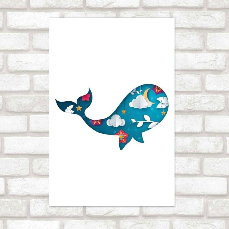 Poster Decorativo Infantil Baleia N015249 - Papel na Parede