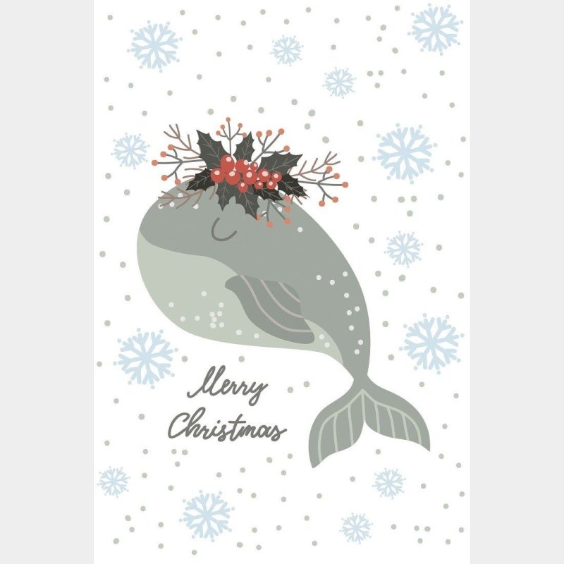Poster Decorativo Infantil Baleia Natal N015258 - Papel na Parede