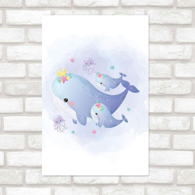 Poster Decorativo Infantil Baleias N015225 - Papel na Parede
