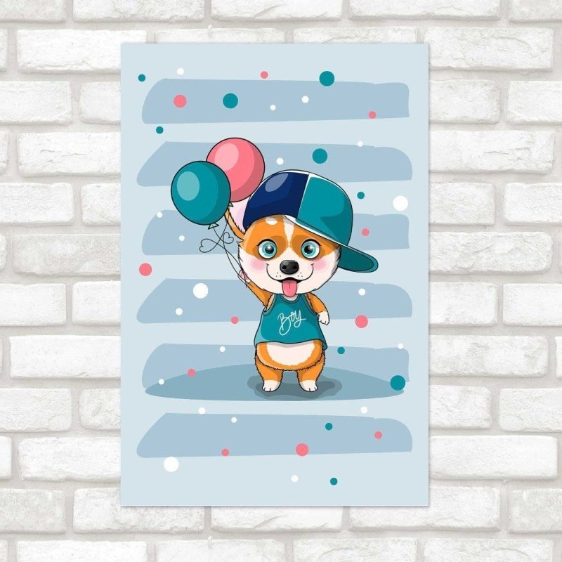 Poster Decorativo Infantil Cachorro N014227 - Papel na Parede