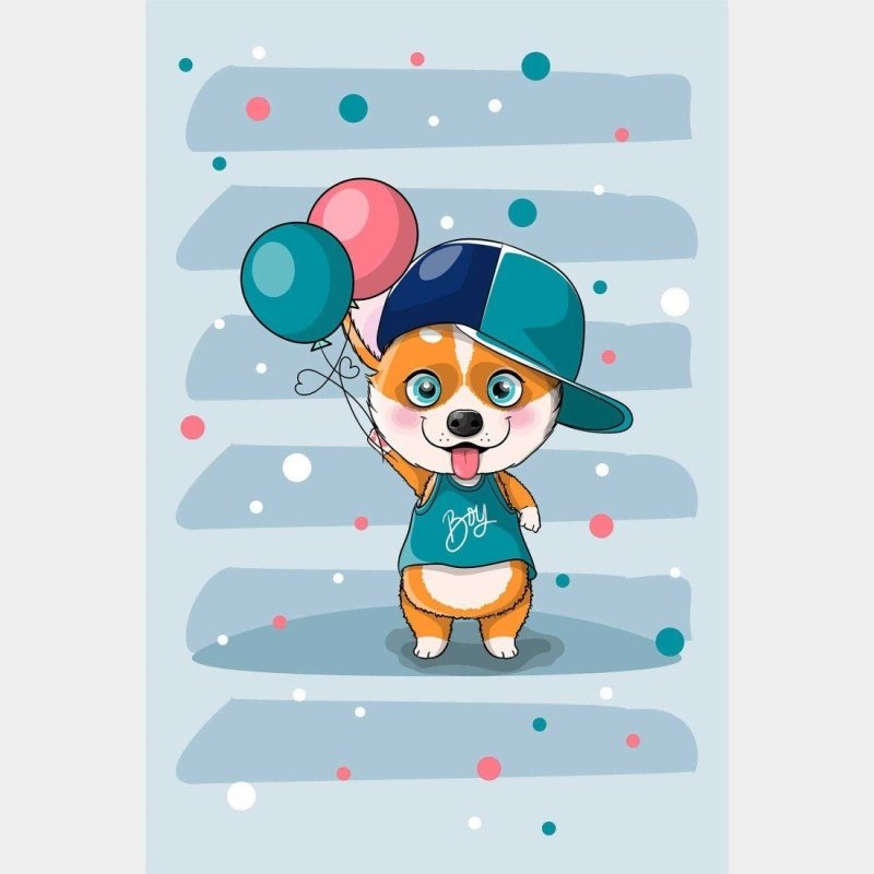 Poster Decorativo Infantil Cachorro N014227 - Papel na Parede