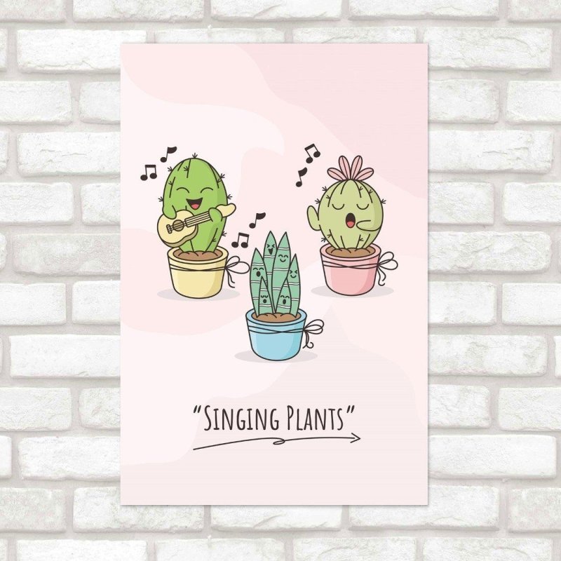 Poster Decorativo Infantil Cactos Cantores N015255 - Papel na Parede