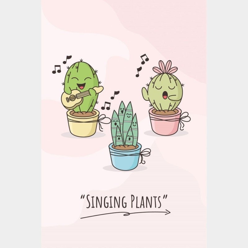 Poster Decorativo Infantil Cactos Cantores N015255 - Papel na Parede